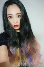 画像14: 【SALE】ハーフwig☆2way✩トロピカルレインボーカラーウェーブロング【根元黒染め×トロピカルレインボー】 (14)