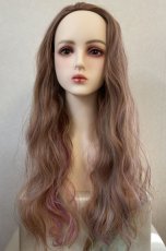 画像9: ハーフwig☆2way☆パステルレインボーカラーウェーブロング【ライトブラウンベースレインボー】 (9)
