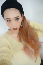 画像6: ハーフwig☆2way☆パステルレインボーカラーウェーブロング【ライトブラウンベースレインボー】 (6)
