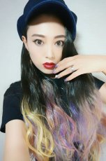 画像10: 【SALE】ハーフwig☆2way✩トロピカルレインボーカラーウェーブロング【根元黒染め×トロピカルレインボー】 (10)