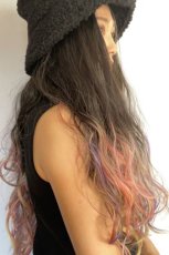 画像4: 【SALE】ハーフwig☆2way✩トロピカルレインボーカラーウェーブロング【根元黒染め×トロピカルレインボー】 (4)