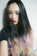 画像9: 【SALE】ハーフwig☆2way✩トロピカルレインボーカラーウェーブロング【根元黒染め×トロピカルレインボー】 (9)