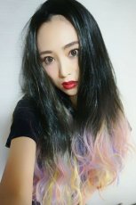 画像13: 【SALE】ハーフwig☆2way✩トロピカルレインボーカラーウェーブロング【根元黒染め×トロピカルレインボー】 (13)