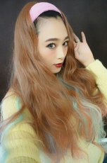 画像3: ハーフwig☆2way☆パステルレインボーカラーウェーブロング【ライトブラウンベースレインボー】 (3)