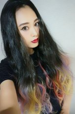 画像11: 【SALE】ハーフwig☆2way✩トロピカルレインボーカラーウェーブロング【根元黒染め×トロピカルレインボー】 (11)