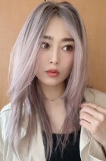 画像6: 【SALE】幅広I型つむじ☆クールレイヤーストレートセミロング【根元黒mix×ペールピンク】 (6)