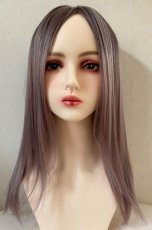 画像14: 【SALE】幅広I型つむじ☆クールレイヤーストレートセミロング【根元黒mix×ペールピンク】 (14)