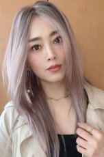 画像7: 【SALE】幅広I型つむじ☆クールレイヤーストレートセミロング【根元黒mix×ペールピンク】 (7)