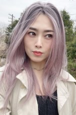 画像4: 【SALE】幅広I型つむじ☆クールレイヤーストレートセミロング【根元黒mix×ペールピンク】 (4)