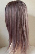 画像15: 【SALE】幅広I型つむじ☆クールレイヤーストレートセミロング【根元黒mix×ペールピンク】 (15)