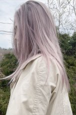 画像8: 【SALE】幅広I型つむじ☆クールレイヤーストレートセミロング【根元黒mix×ペールピンク】 (8)