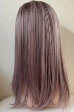 画像16: 【SALE】幅広I型つむじ☆クールレイヤーストレートセミロング【根元黒mix×ペールピンク】 (16)