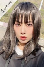 画像1: つむじレース手植え製法☆愛されレイヤーワンカールボブ【アッシュブラック】 (1)