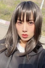 画像5: つむじレース手植え製法☆愛されレイヤーワンカールボブ【アッシュブラック】 (5)
