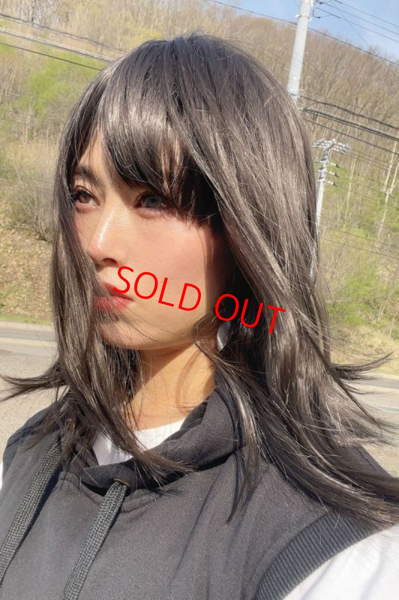 画像16: つむじレース手植え製法☆愛されレイヤーワンカールボブ【アッシュブラック】 (16)