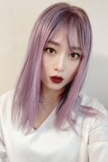 画像11: 切りっぱなしストレートセミロング【根元黒染め×スモーキーラベンダー×クリームソーダmix】 (11)