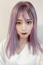 画像15: 切りっぱなしストレートセミロング【根元黒染め×スモーキーラベンダー×クリームソーダmix】 (15)