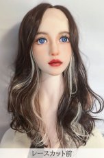 画像19: 【SALE】Ｉ型 レース ☆フェイスフレーミングウェーブロング【チョコブラウン×インナーカラーシルバー】 (19)