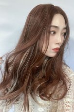 画像9: 【SALE】Ｉ型 レース ☆フェイスフレーミングウェーブロング【キャラメルブラウン×インナーカラーホワイトゴールド】 (9)