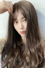 画像14: I型つむじ☆斜め分けランダムゆる巻きウェーブロング【ビターチョコブラウン】　 (14)