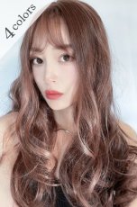 画像1: front lace wig☆シースルーエアリーバングウォームウェーブロング【マロングラッセ】 (1)