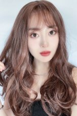 画像3: front lace wig☆シースルーエアリーバングウォームウェーブロング【マロングラッセ】 (3)