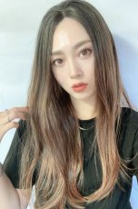 画像7: front lace wig☆センターパート☆ワンレンストレートロング【根元黒染め×ショコラブラウングラデ】 (7)
