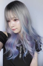 画像10: 【SALE】エギョモリウェーブロング【根元黒染め×ユニコーンカラー】 (10)