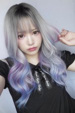 画像9: 【SALE】エギョモリウェーブロング【根元黒染め×ユニコーンカラー】 (9)