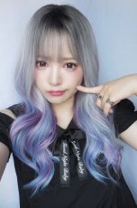 画像4: 【SALE】エギョモリウェーブロング【根元黒染め×ユニコーンカラー】 (4)