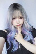 画像3: 【SALE】エギョモリウェーブロング【根元黒染め×ユニコーンカラー】 (3)