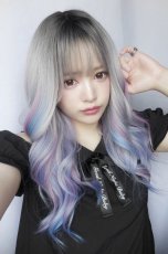 画像6: 【SALE】エギョモリウェーブロング【根元黒染め×ユニコーンカラー】 (6)