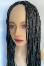 画像4: ☆センター分け☆ブレイズ編みスーパーストレートウィッグ【ブラックmixビリジァングリーン×ブルーベース】 (4)