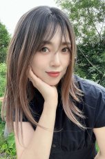 画像8: front lace wig☆エアリーバングCカールロブ【根元黒染め×キャラメルベージュ】 (8)