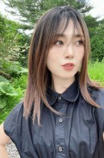 画像9: front lace wig☆エアリーバングCカールロブ【根元黒染め×キャラメルベージュ】 (9)