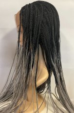 画像6: Frontlace☆ブレイズ編みセンター分けストレートウィッグ【根元黒染め×グレイ】 (6)