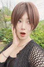 画像8: 人毛mix☆リアルスキン☆総レース大人ショート【マロンブラウン】 (8)