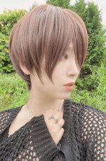 画像7: 人毛mix☆リアルスキン☆総レース大人ショート【マロンブラウン】 (7)