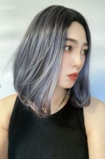 画像6: 【SALE】《Sサイズ展開有》とろみワンカールロブ【根本黒染め×アメジストパープルグレー】 (6)