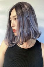 画像8: 【SALE】《Sサイズ展開有》とろみワンカールロブ【根本黒染め×アメジストパープルグレー】 (8)