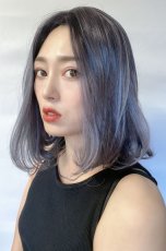 画像5: 【SALE】《Sサイズ展開有》とろみワンカールロブ【根本黒染め×アメジストパープルグレー】 (5)