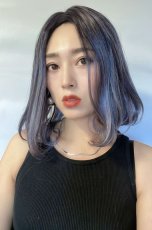 画像4: 【SALE】《Sサイズ展開有》とろみワンカールロブ【根本黒染め×アメジストパープルグレー】 (4)