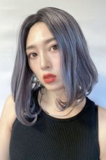 画像3: 【SALE】《Sサイズ展開有》とろみワンカールロブ【根本黒染め×アメジストパープルグレー】 (3)