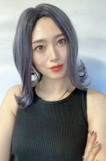 画像7: 【SALE】《Sサイズ展開有》とろみワンカールロブ【根本黒染め×アメジストパープルグレー】 (7)