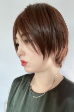 画像5: 人毛mix☆リアルスキン☆総レース大人ショート【マロンブラウン】 (5)