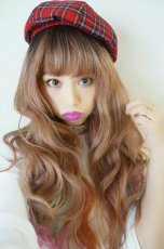 画像5: 【SALE】モテふわウェーブロング【ライトブラウンベースレインボーカラー】　 (5)