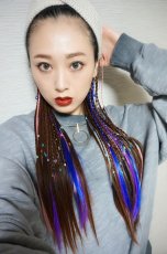 画像7: リボン紐付きカラフルブレイズ編みポニーテールウィッグ【全5色】 (7)