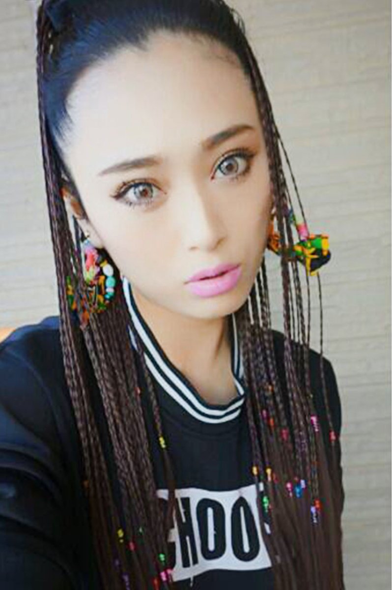 画像2: リボン紐付きブレイズ編みポニーテールウィッグ【ダークチェリー】 (2)