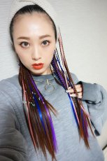 画像5: リボン紐付きカラフルブレイズ編みポニーテールウィッグ【全5色】 (5)