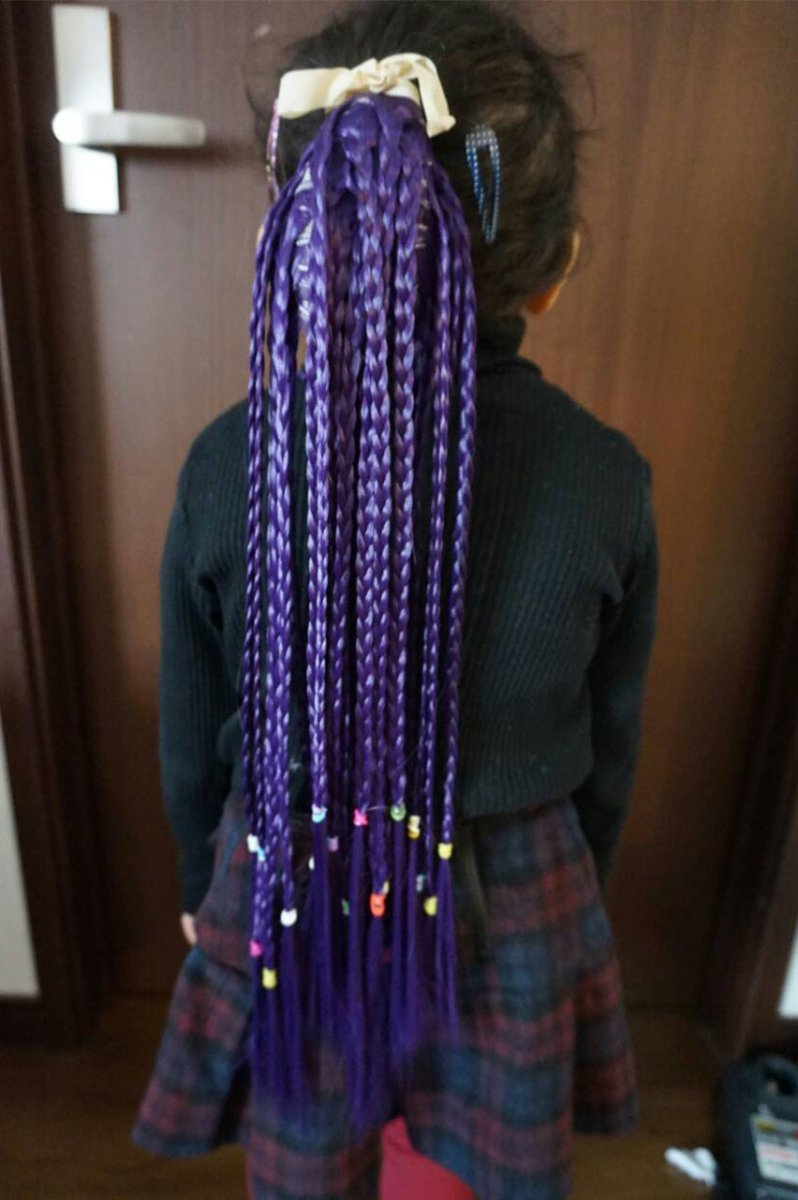 画像3: Ｋｉｄｓ！！リボン紐付きブレイズ編みポニーテールウィッグ【全４色】 (3)